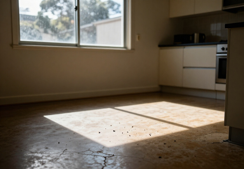 Cockroach infestation in a Manly kitchen before treatment